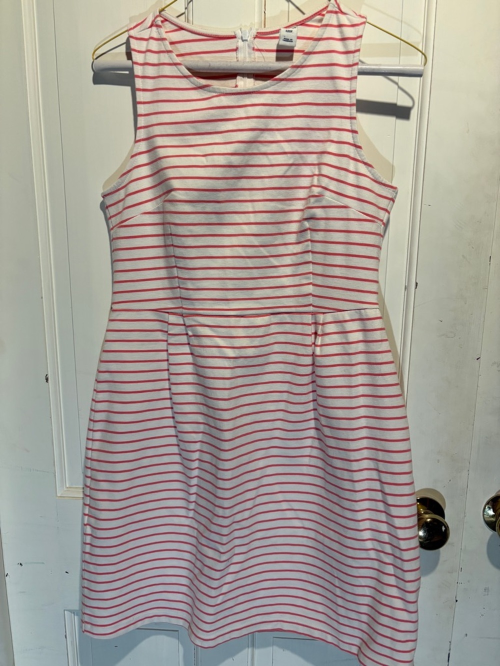 Old Navy White Dress with Pink Stripes